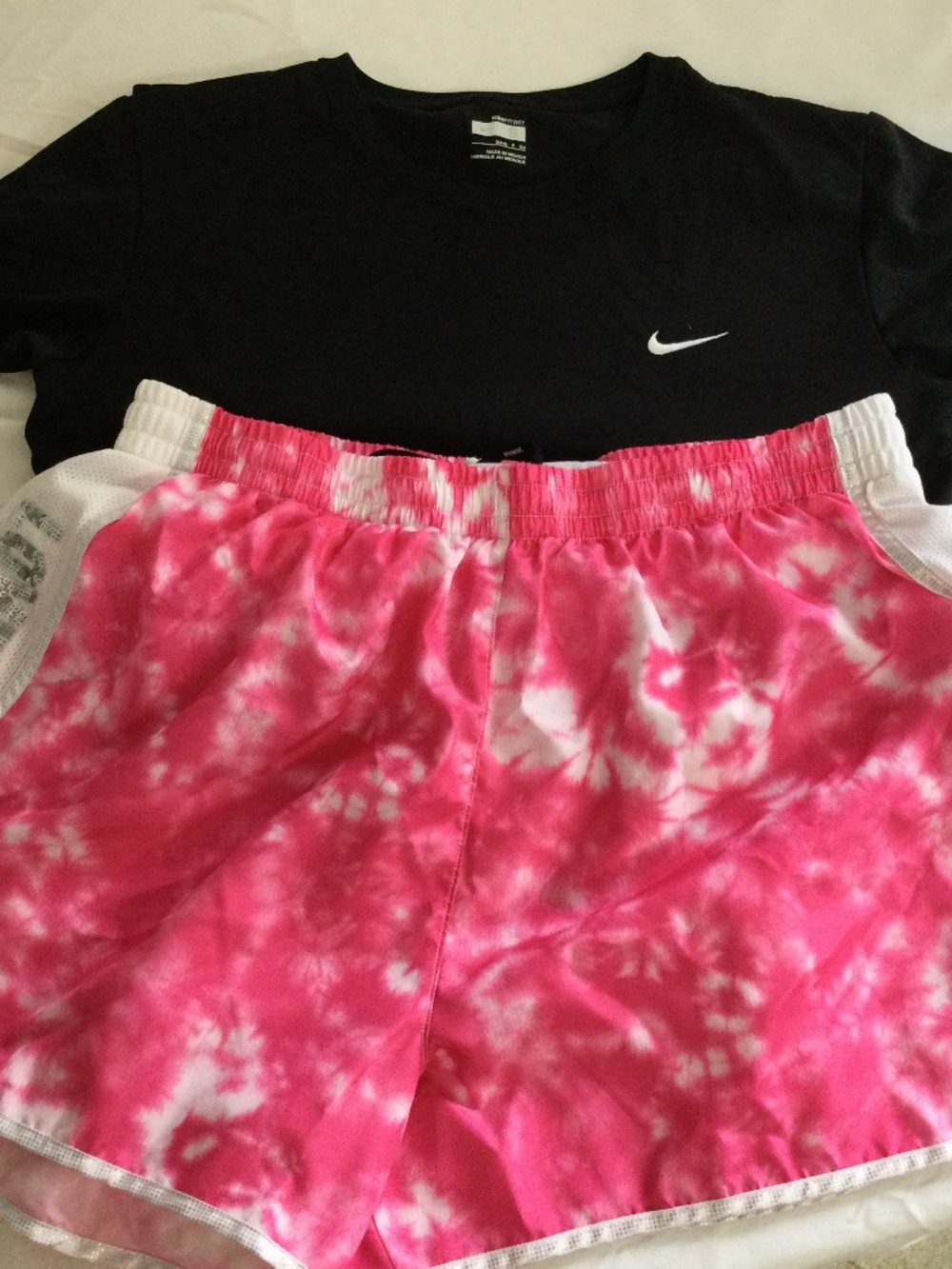 Victoria’s Secret Athletic Shorts & Nike Black T-Shirt